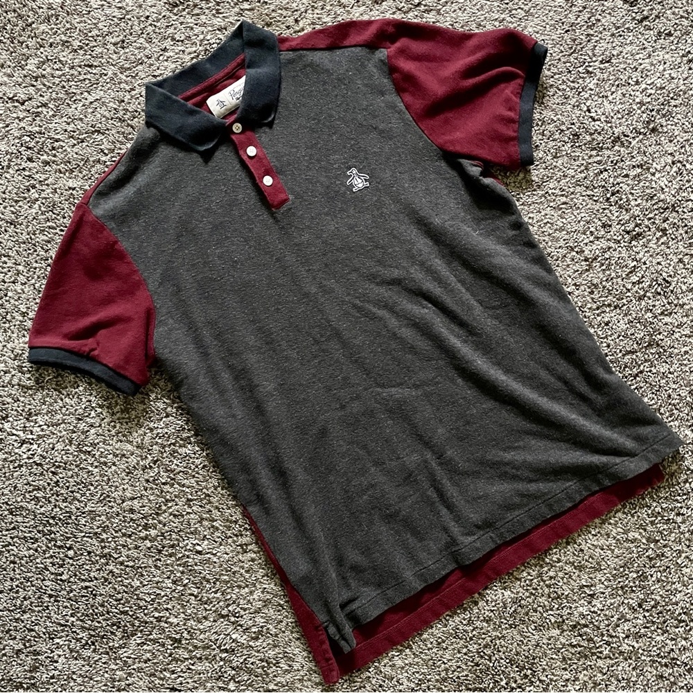 Original Penguin pique block polo, size M